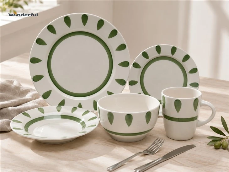 Hand-Painted Teardrop Ceramic Dinnerware Set factory